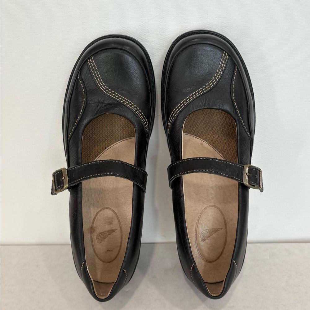 Red Wing Black Leather Mary Jane Shoes Womens Size 8 Slip On Buckle Loafer - Picture 3 of 11